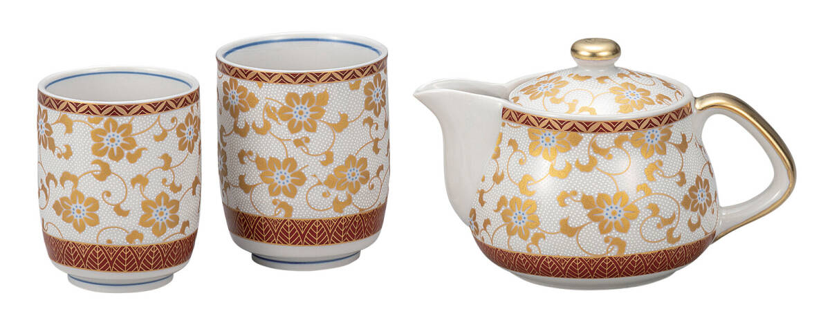 九谷焼! ☆白粒鉄仙・くつろぎ茶器セット☆ K9-679 新品 湯呑 煎茶ほうじ茶 ゆのみ 湯飲 ギフト拍卖