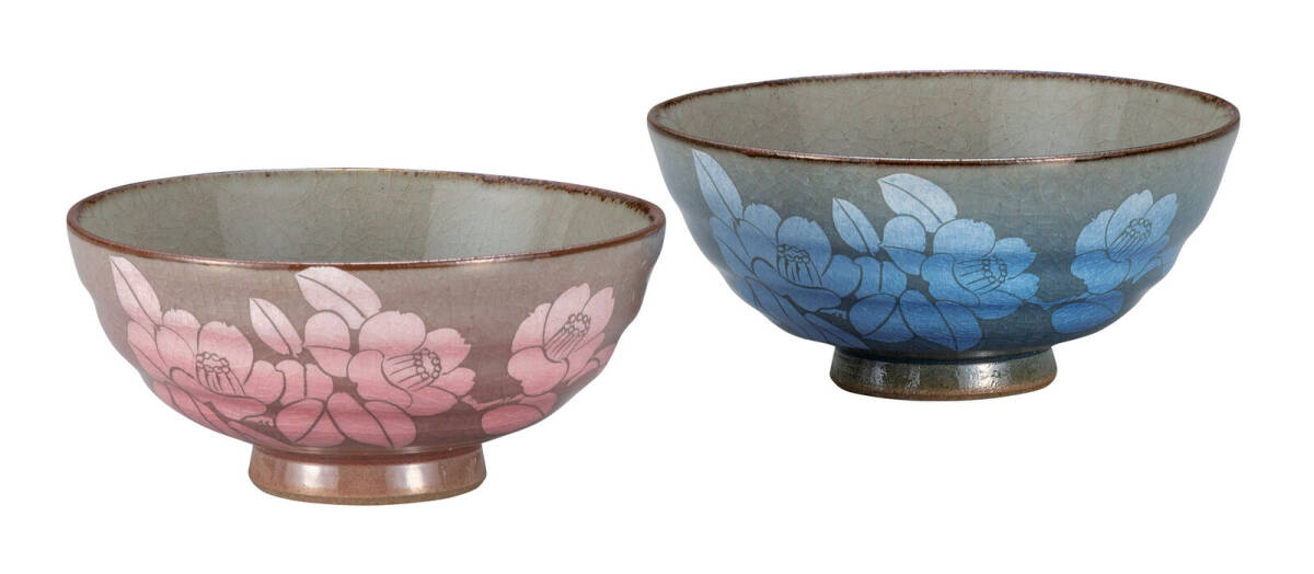 九谷焼! ☆銀彩山茶花・組ご飯茶碗☆ 新品 K9-532 飯碗 飯茶碗 丼 どんぶり 鉢 多用丼 碗 プレート ギフト拍卖