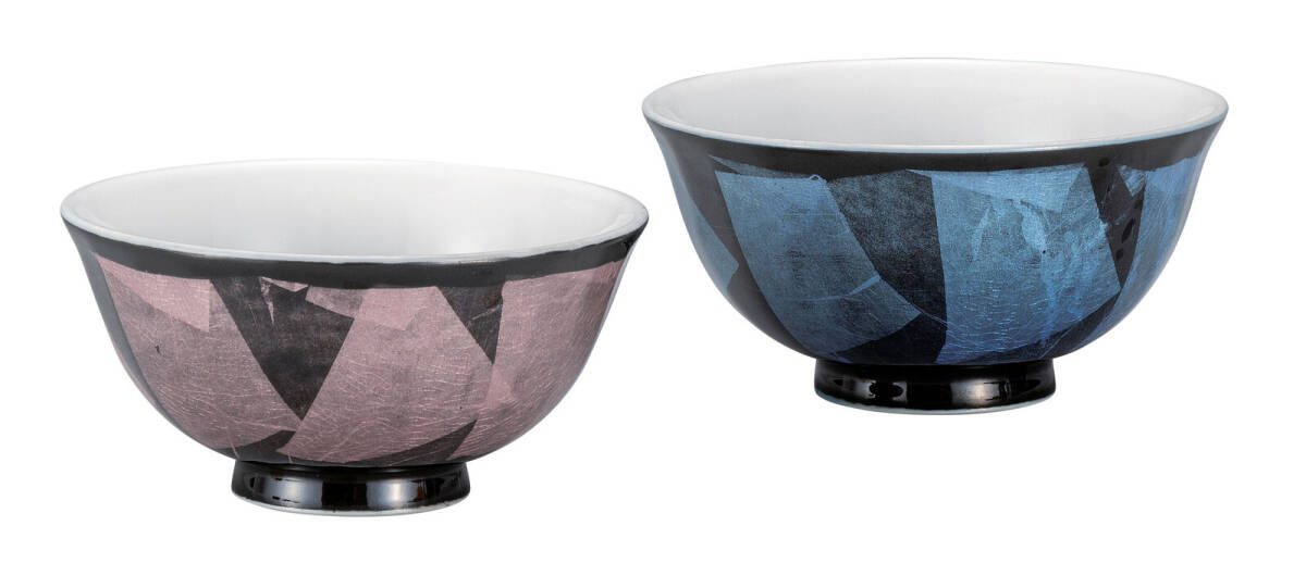 九谷焼! ☆銀彩・組ご飯茶碗☆ 新品 K9-565 飯碗 飯茶碗 丼 どんぶり 鉢 多用丼 碗 プレート ギフト拍卖