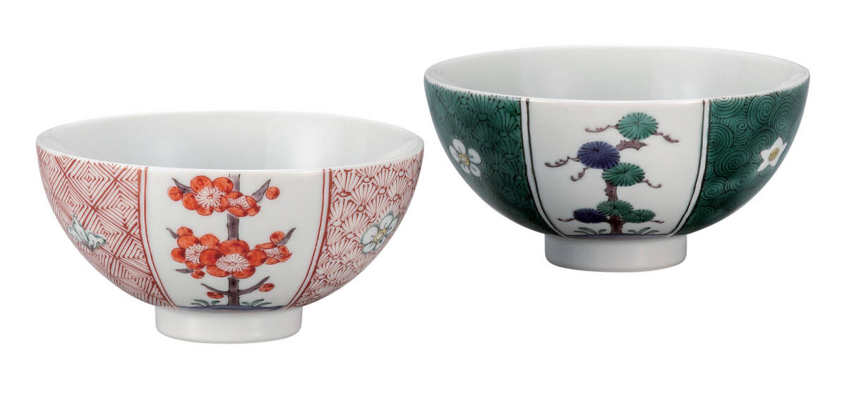 九谷焼! 銀泉窯 ☆割取松竹梅・組ご飯茶碗☆ 新品 K9-576 飯碗 飯茶碗 丼 どんぶり 鉢 多用丼 碗 プレート ギフト拍卖