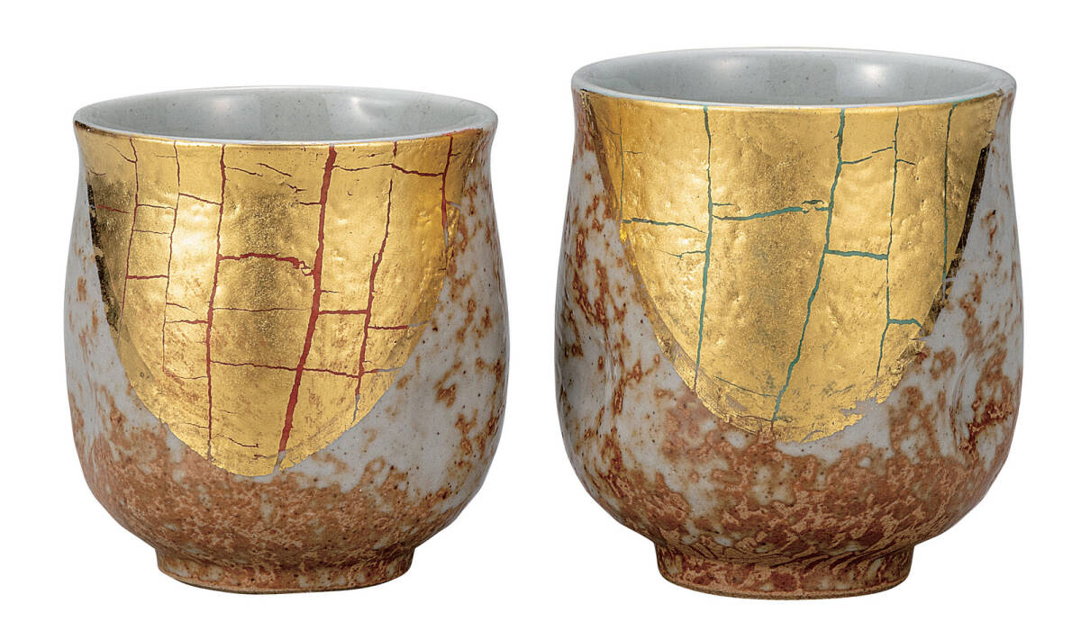 九谷焼! ☆金箔彩・組湯呑☆ K9-779 新品 汲出 煎茶 ほうじ茶 茶器 ギフト拍卖