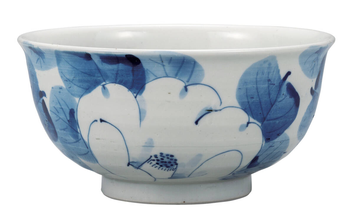 九谷焼! 紅椿窯 ☆白椿・どんぶり☆ K9-512 新品 丼 飯碗 ご飯茶碗 小鉢 小皿 小付 向付 プレート ギフト拍卖