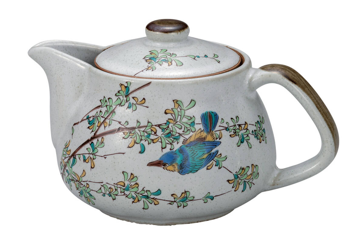 九谷焼! ☆かわせみ・ポット急須☆ K9-600 新品 コーヒー 紅茶 ミルク ラテ エスプレッソ カプチーノ 茶器 ギフト拍卖