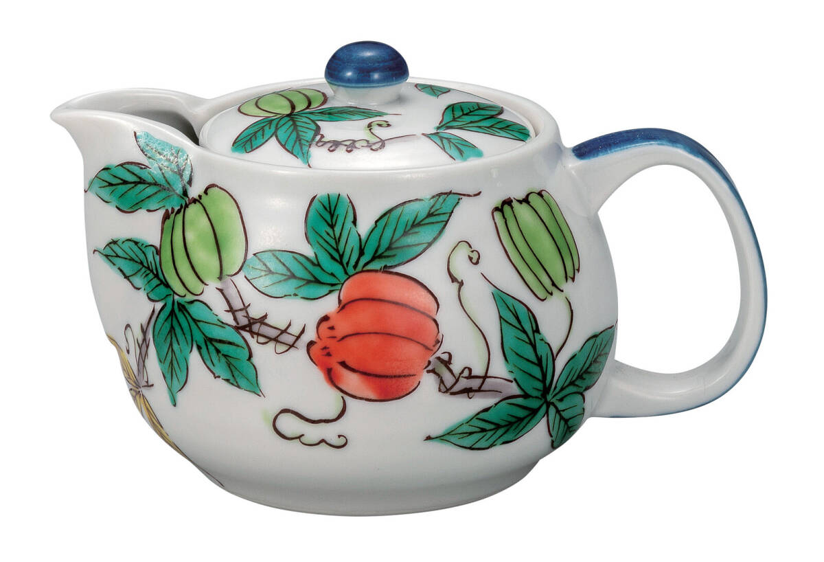 九谷焼! ☆からす瓜・ポット急須☆ K9-603 新品 コーヒー 紅茶 ミルク ラテ エスプレッソ カプチーノ 茶器 ギフト拍卖