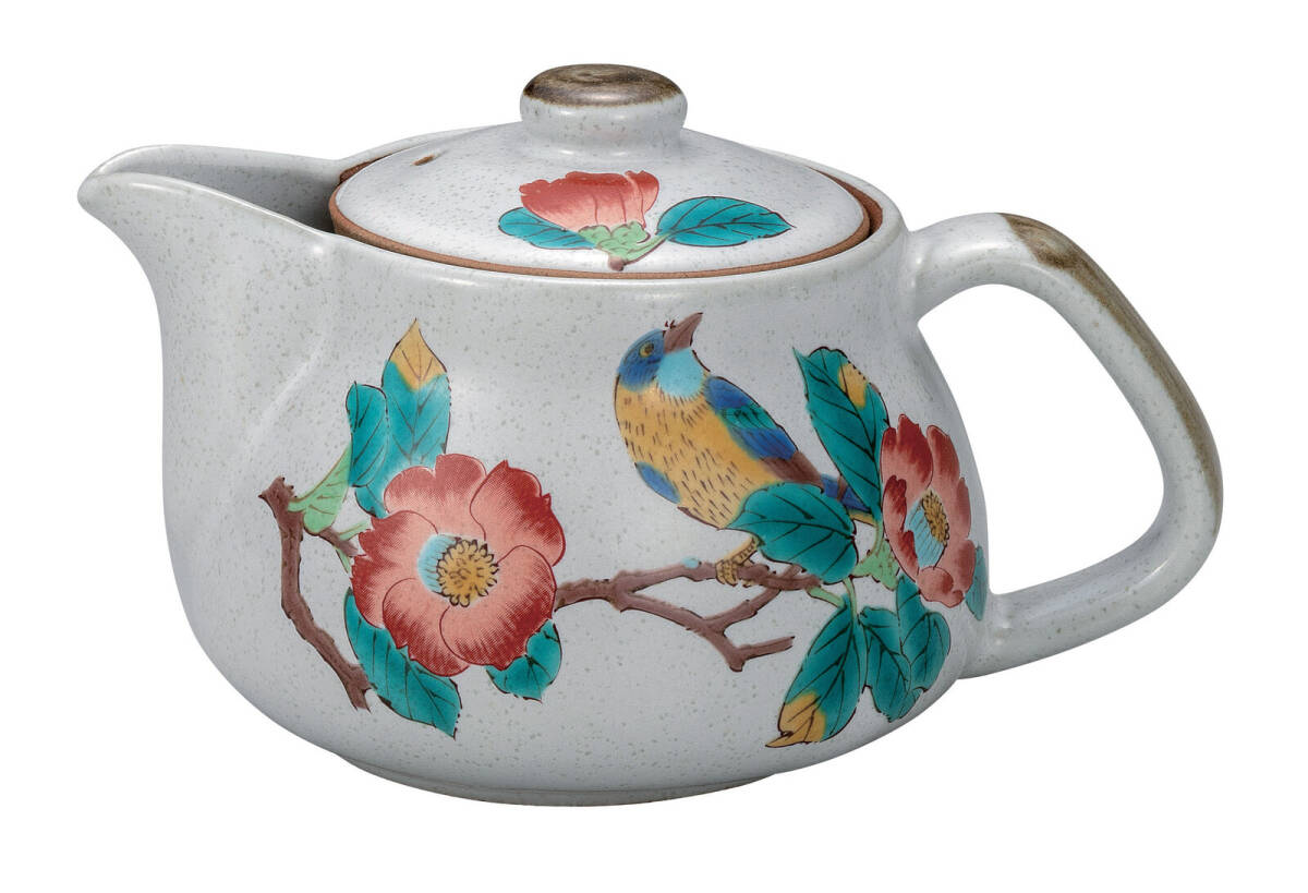 九谷焼! ☆椿に鳥・ポット急須☆ K9-599 新品 コーヒー 紅茶 ミルク ラテ エスプレッソ カプチーノ 茶器 ギフト拍卖