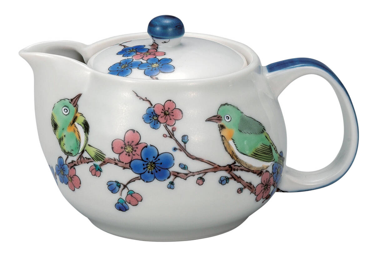 九谷焼! ☆めじろに梅・ポット急須☆ K9-605 新品 コーヒー 紅茶 ミルク ラテ エスプレッソ カプチーノ 茶器 ギフト拍卖