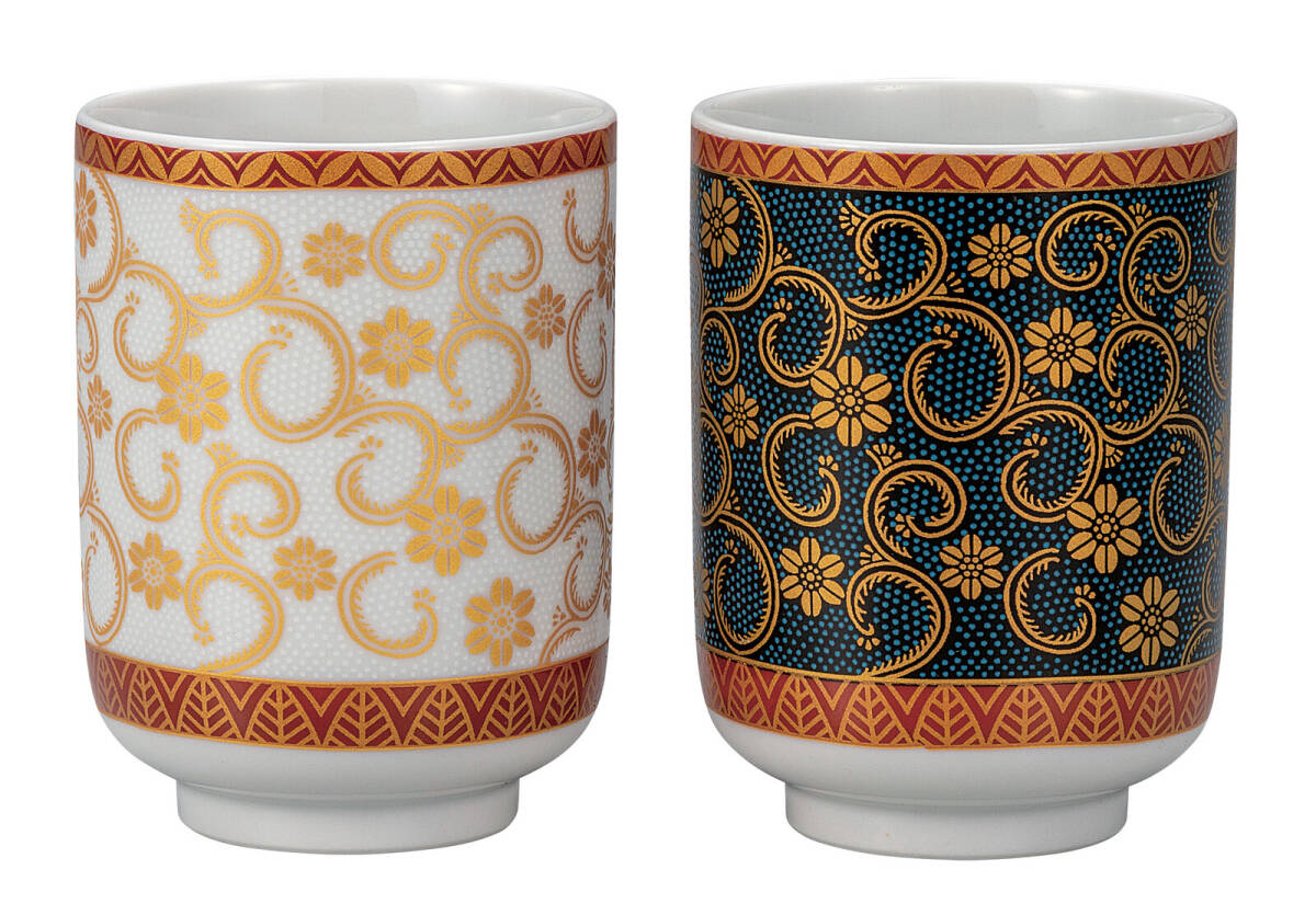 九谷焼! ☆青白粒・組湯呑☆ K9-782 新品 汲出 煎茶 ほうじ茶 茶器 ギフト拍卖