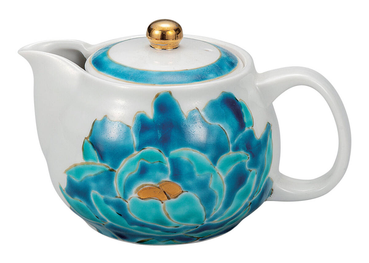 九谷焼! 佐藤剛志 ☆青牡丹・ポット急須☆ K9-657 新品 コーヒー 紅茶 ミルク ラテ エスプレッソ カプチーノ 茶器 ギフト拍卖