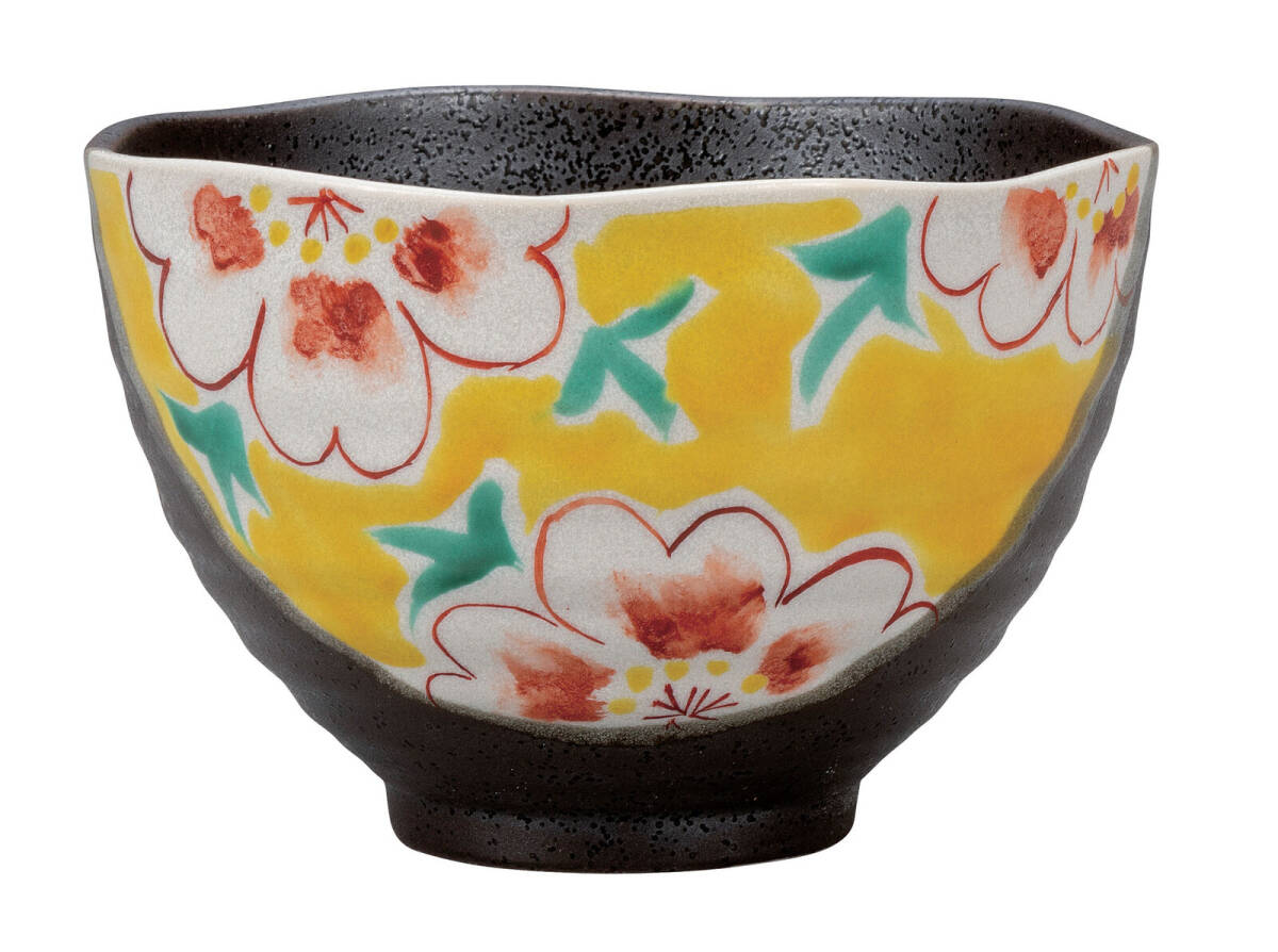 九谷焼! ☆花紋・茶漬碗☆ K9-500 新品 飯碗 ご飯茶碗 どんぶり 小鉢 小皿 小付 向付 プレート ギフト拍卖