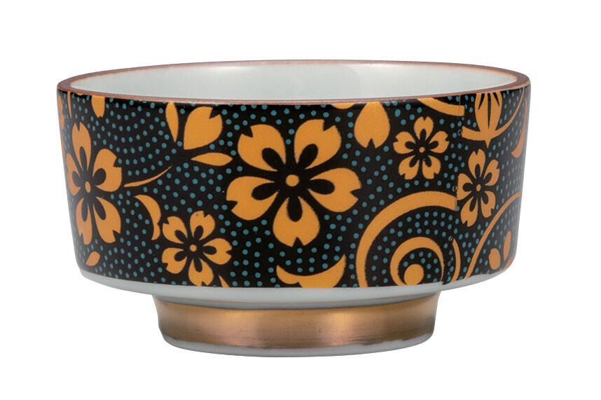 九谷焼!  ☆青粒桜ぐい呑☆ K9-1203 新品 酒盃 サカズキ 杯 盃 お猪口 馬上杯 ギフト拍卖