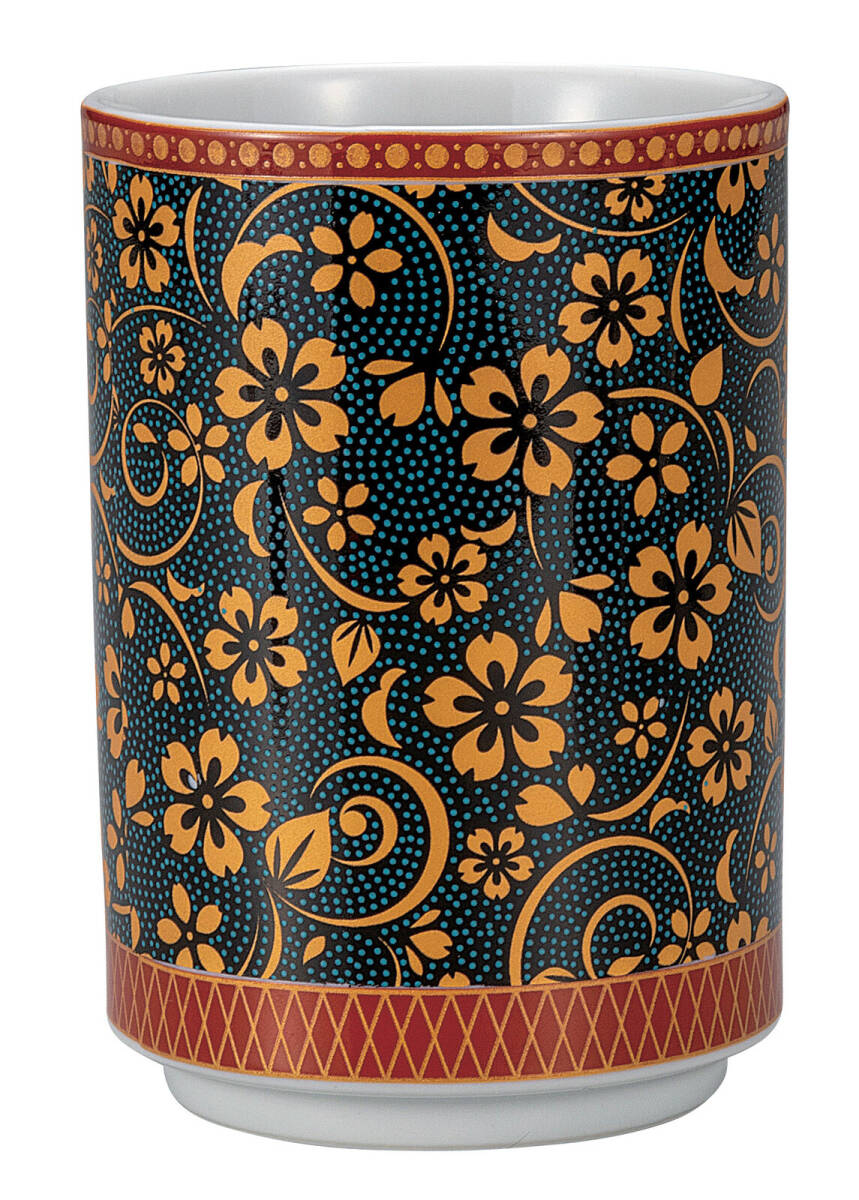 九谷焼! ☆青粒桜・湯呑☆ K9-720 新品 汲出 煎茶 ほうじ茶 茶器 ギフト拍卖