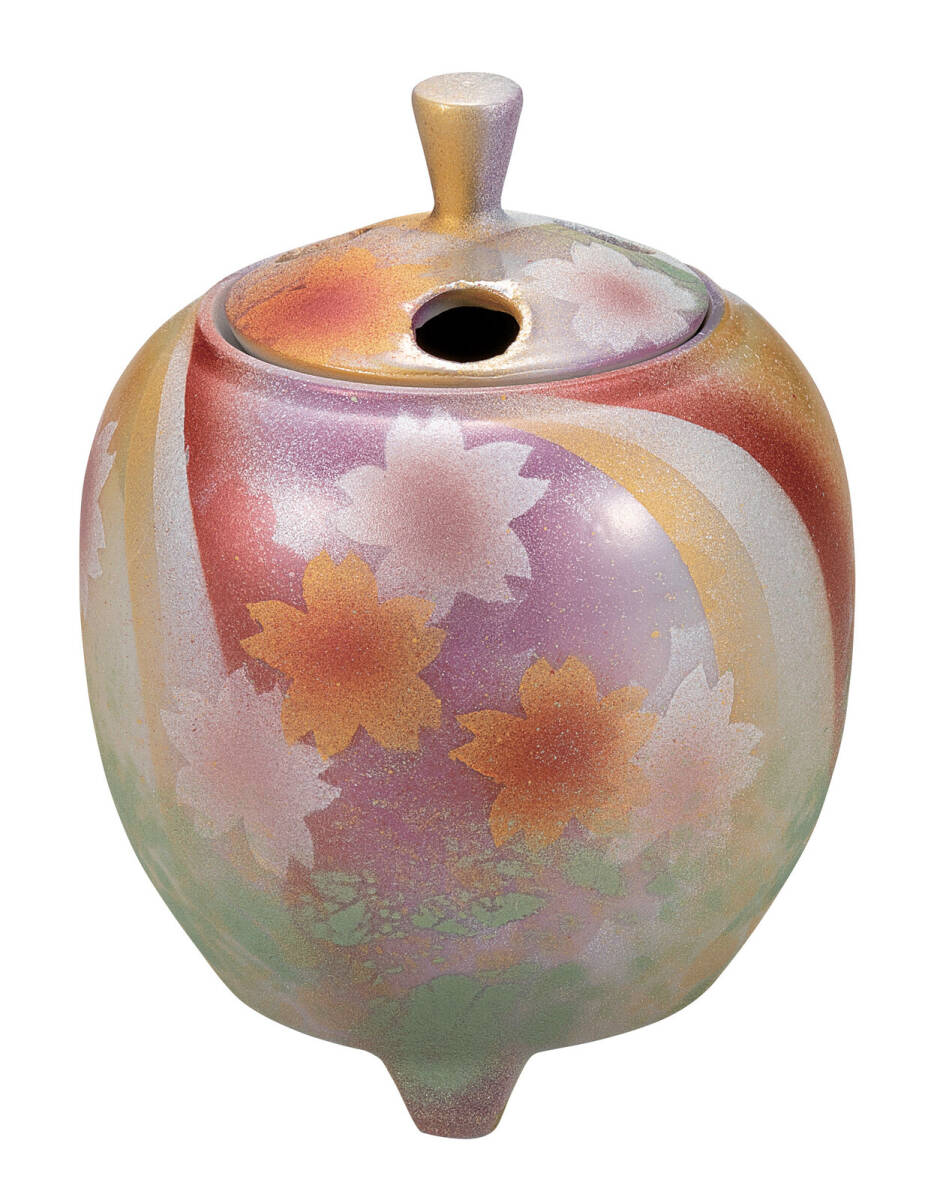 九谷焼! ☆花園・香炉☆ K9-1468 新品 茶道具 リラクゼーション ギフト拍卖