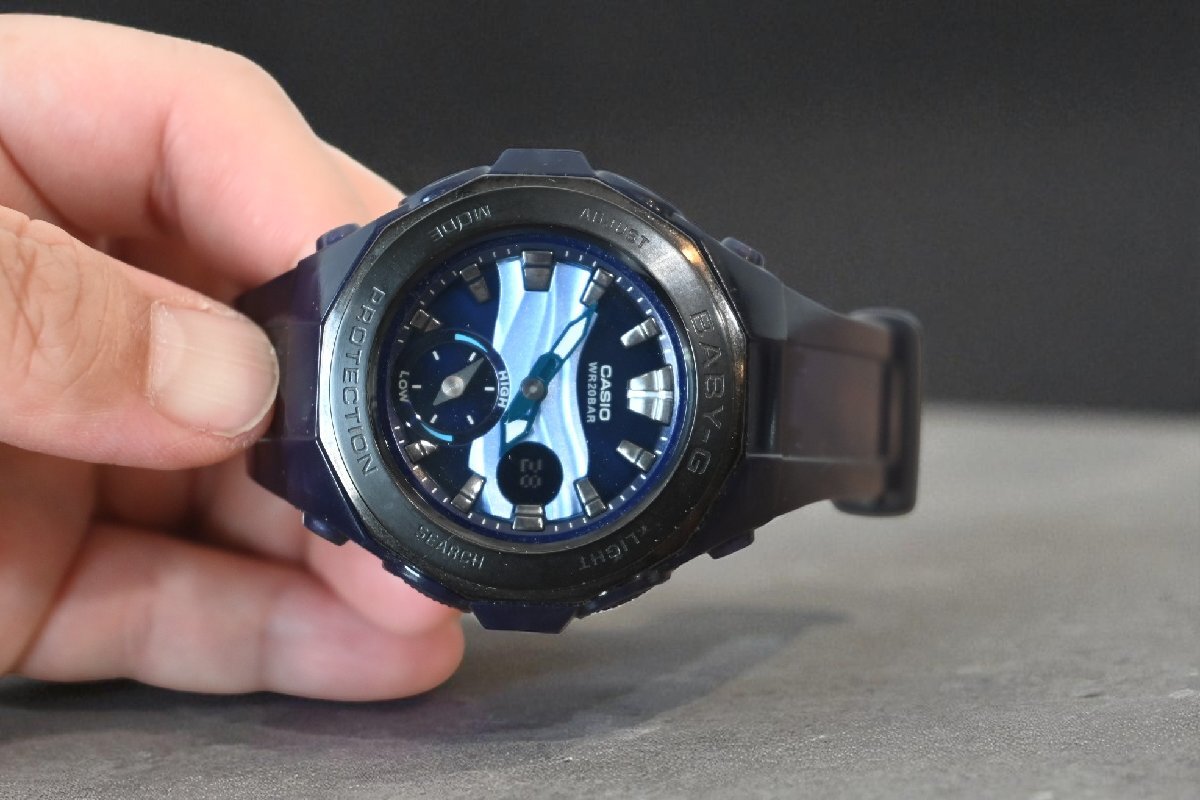 ○送料無料!BABY-G G-LIDE BGA-220B ビーチ・グランピング・シリーズ 濃いブルー古道具のgplus広島2509k拍卖