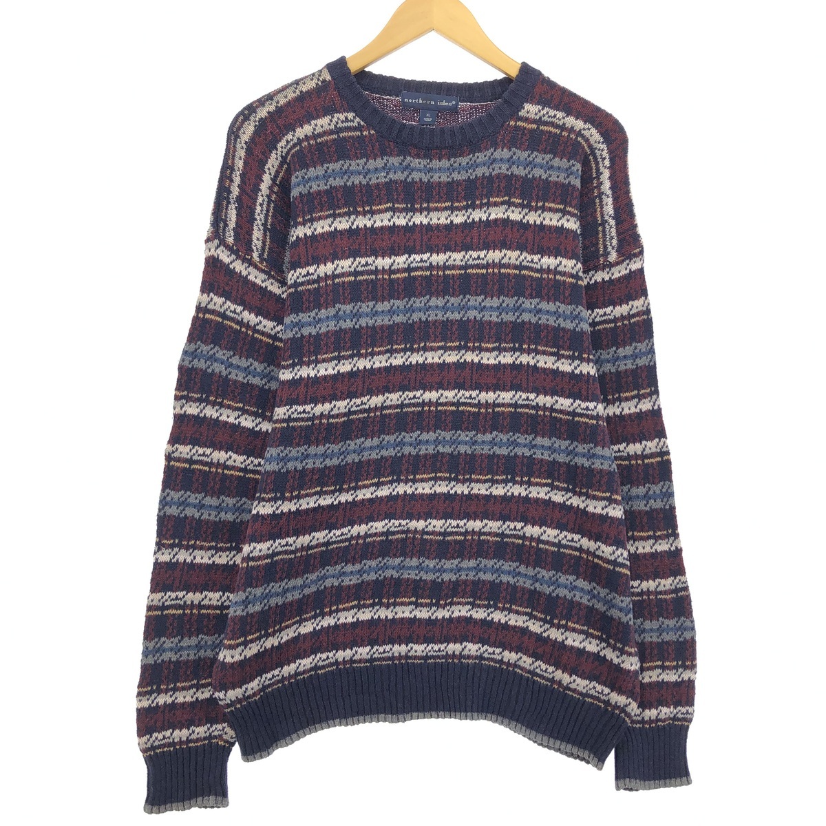 古着 NORTHERN ISLES 総柄 ラミー×コットンニットセーター メンズXL相当 /eaa463315 【SS2509_30】拍卖