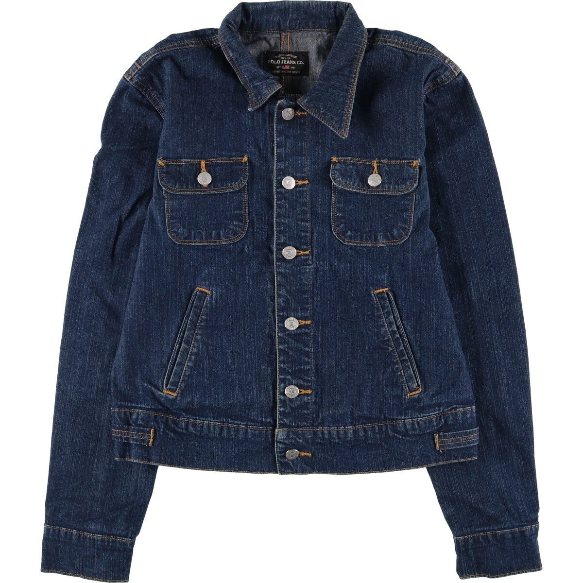 古着 ラルフローレン Ralph Lauren POLO JEANS COMPANY バットダイ デニムジャケット Gジャン レディースM相当 /eaa528388 【SS2509_30】拍卖
