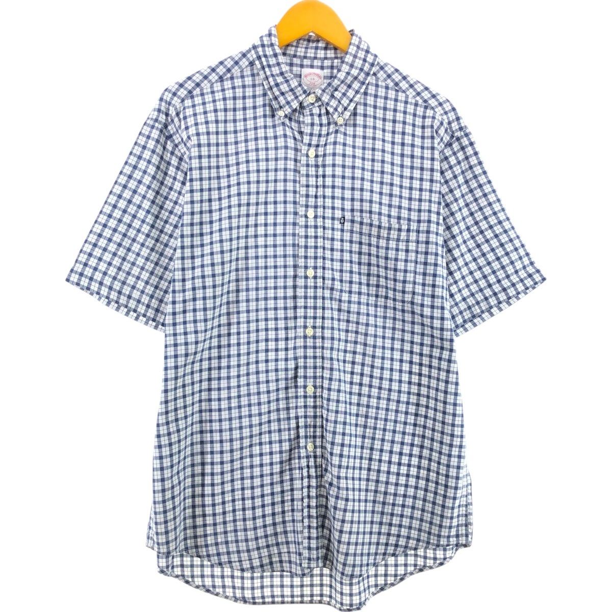 古着 ブルックスブラザーズ Brooks Brothers 346 半袖 ボタンダウン チェックシャツ メンズL相当 /eaa549718 【SS2509_30】拍卖