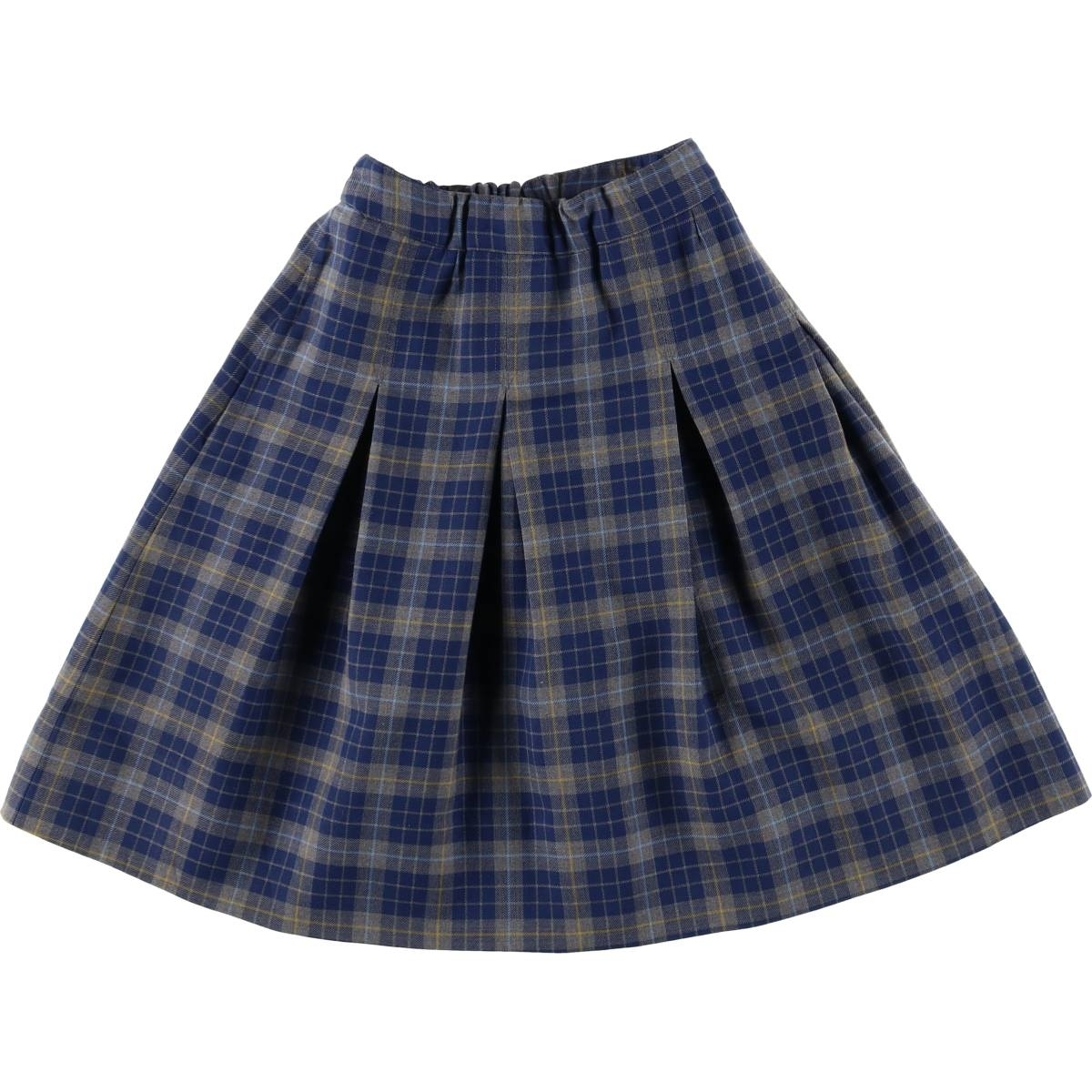 古着 チェック柄 ボックスプリーツ ハーフ丈 プリーツスカート レディースXS相当 /eaa533429 【SS2509_30】拍卖