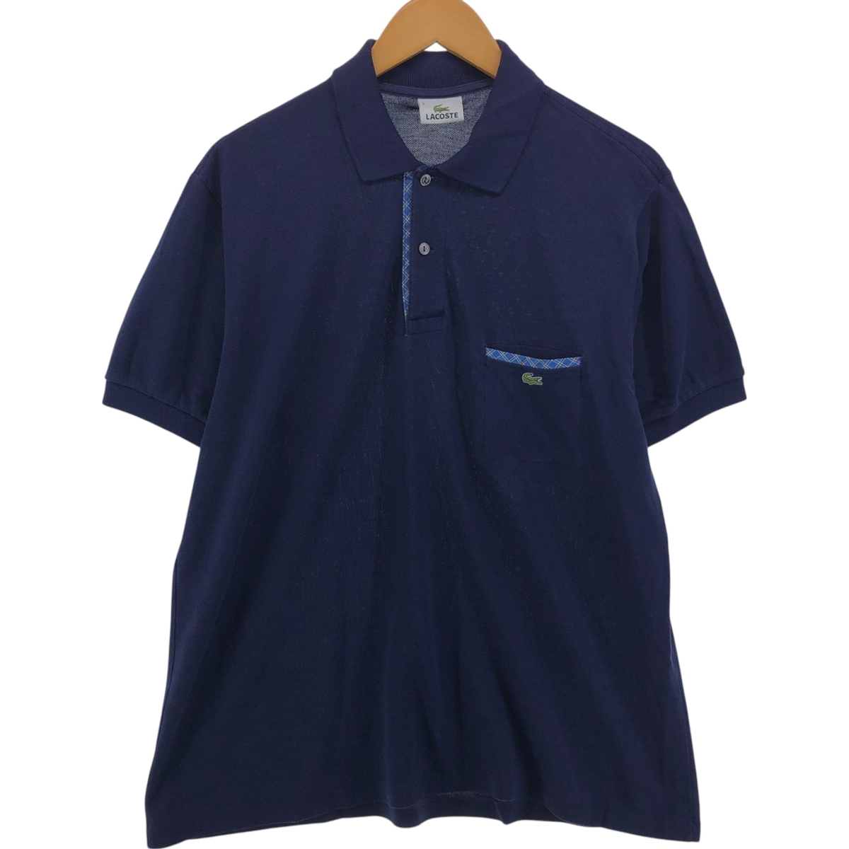 古着 ラコステ LACOSTE チェック柄 半袖 ポロシャツ 5 メンズL相当 /eaa538094 【SS2509_10】拍卖