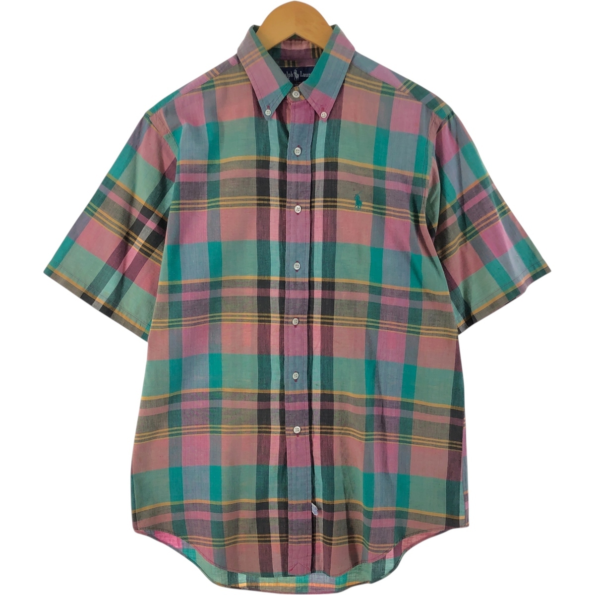 古着 ラルフローレン Ralph Lauren 半袖 ボタンダウン チェックシャツ メンズM相当 /eaa537280 【SS2509_10】拍卖