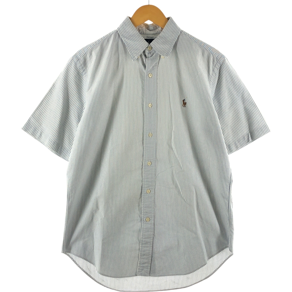 古着 ラルフローレン Ralph Lauren CLASSIC FIT 半袖 ボタンダウン ストライプシャツ メンズM相当 /eaa533695 【SS2509_10】拍卖