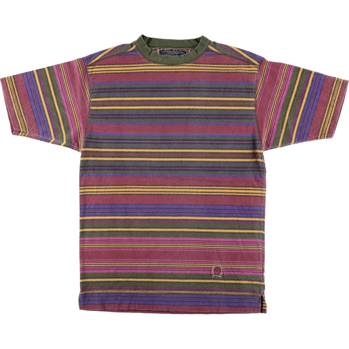 古着 90年代~ トミーヒルフィガー TOMMY HILFIGER マルチボーダー 半袖 ボーダーTシャツ メンズS相当 ヴィンテージ /eaa577592拍卖