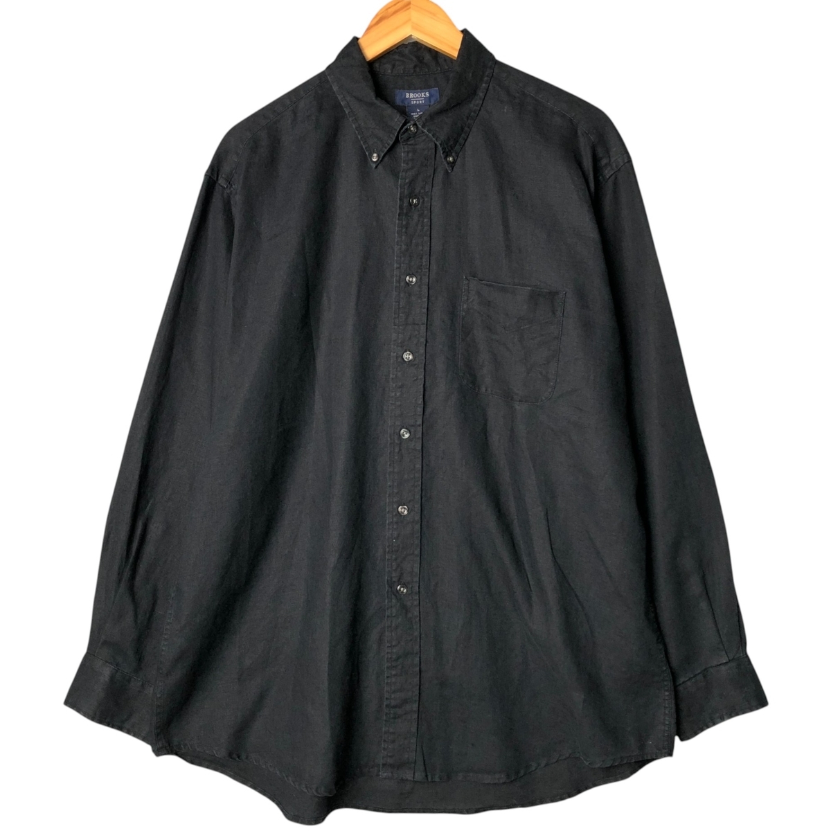 古着 ブルックスブラザーズ Brooks Brothers BROOKS SPORT 長袖 リネン ボタンダウンシャツ メンズL相当 /eaa584638拍卖