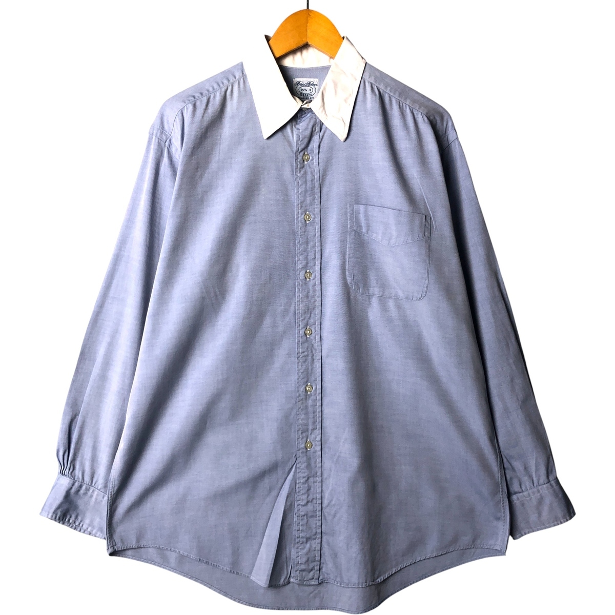 古着 80~90年代 ブルックスブラザーズ MAKERS 長袖 コットンシャツ クレリックシャツ USA製 メンズM相当 ヴィンテージ /eaa586729拍卖