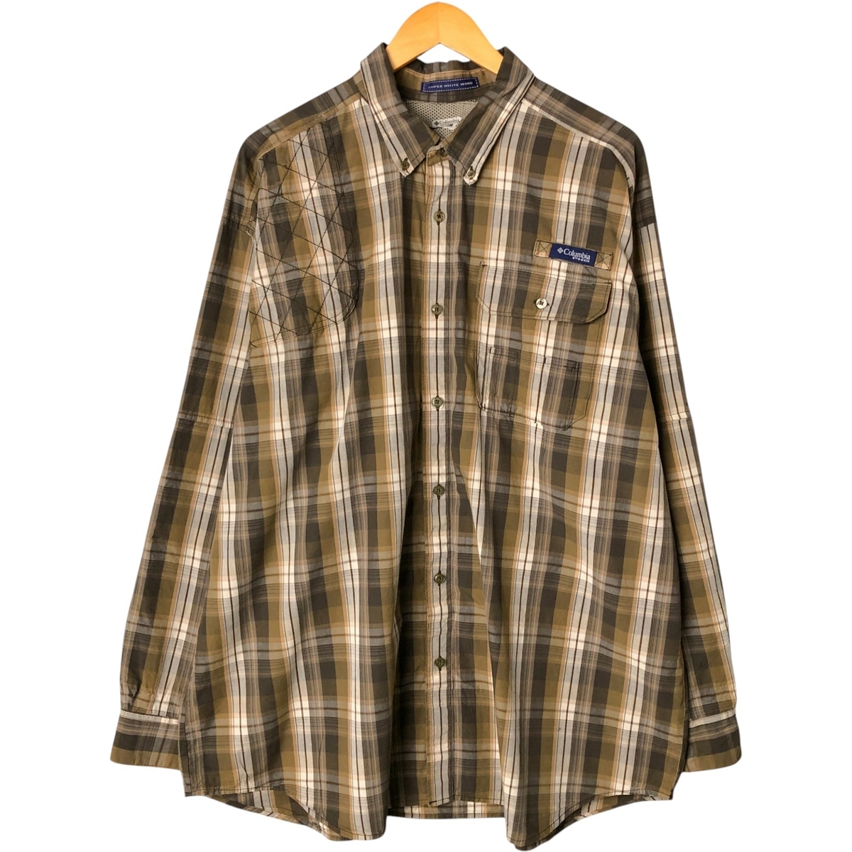 古着 コロンビア Columbia PFG OMNI-SHADE オムニシェイド チェック柄 ボタンダウン 長袖 フィッシングシャツ メンズXL相当 /eaa584771拍卖