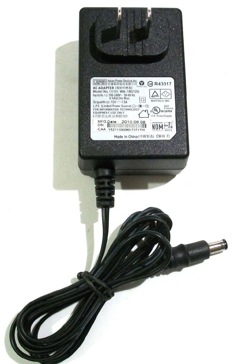 【BUFFALO】 WA-18G12U バッファロー 12V 1.5A APD ACアダプター センタープラス 中空拍卖