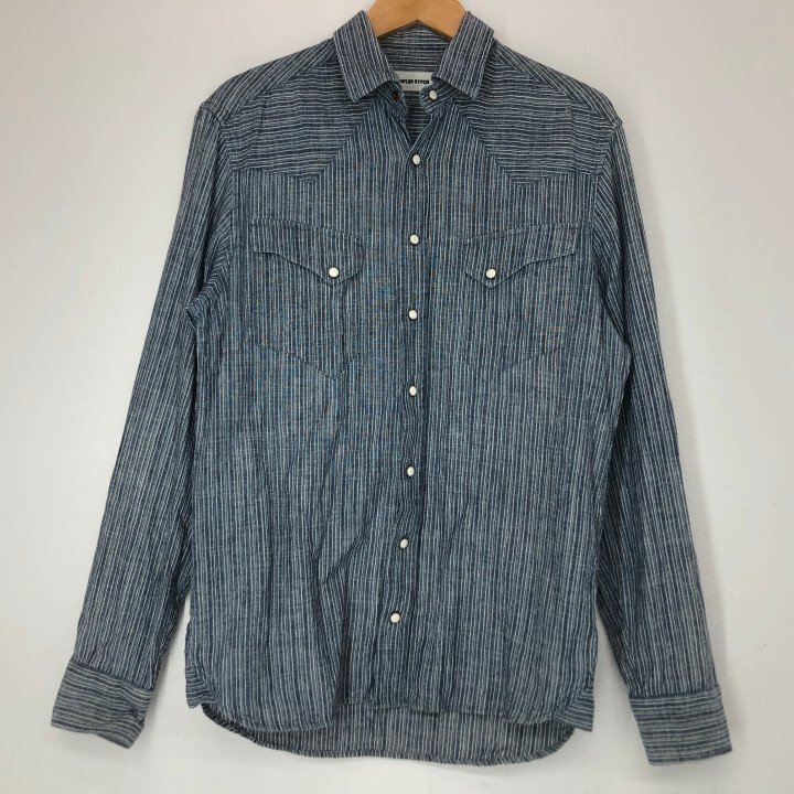 TAYLOR STITCH テイラースティッチ The Western Shirt in Hemp ヘンプ ウエスタン シャンブレーシャツ SIZE: 38 ブルー MH632025091719拍卖