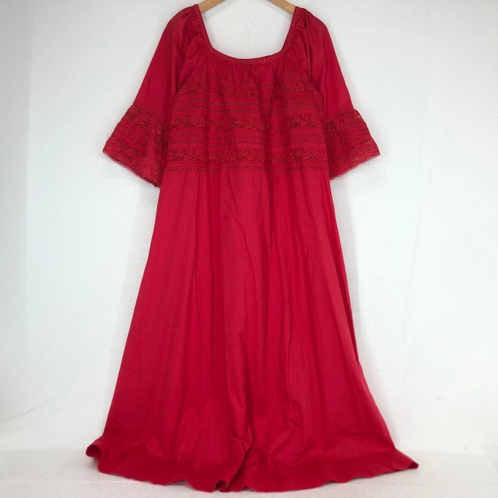 SNIDEL スナイデル 19年モデル オーバーワンピース ロングワンピース SIZE: FREE レッド LH632025091811拍卖