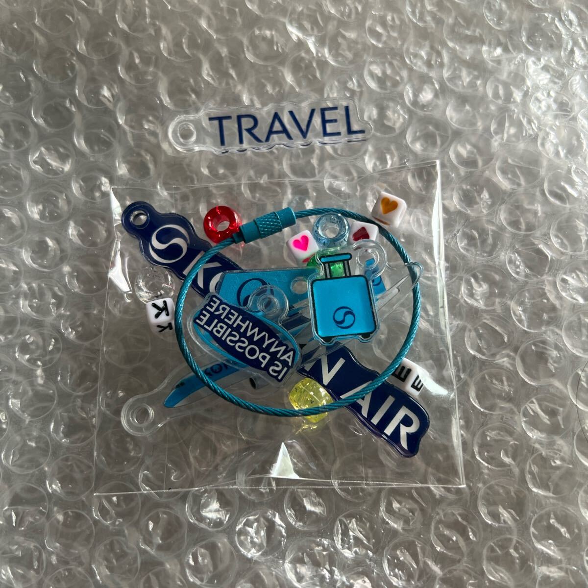 【非売品】KOREAN AIR 大韓航空 キーリング チャーム 公式グッズ 新しいロゴ入り レア ノベルティ 飛行機 エアライン コレクション航空会社拍卖