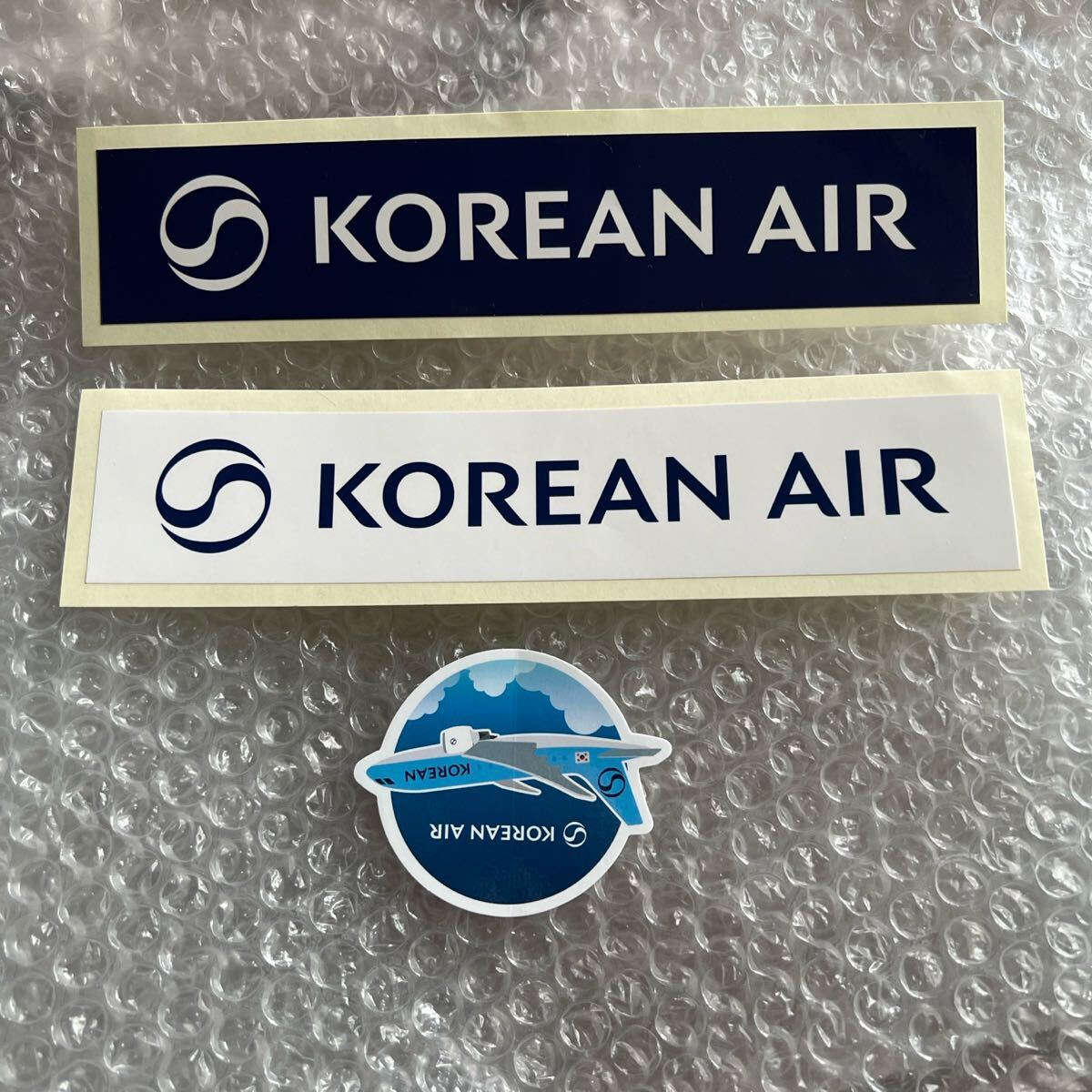 【非売品】KOREAN AIR 大韓航空 シール ステッカー3枚セット 韓国 コリア ② 公式グッズ イベント ノベルティ 希少 レア 新ロゴ 飛行機拍卖