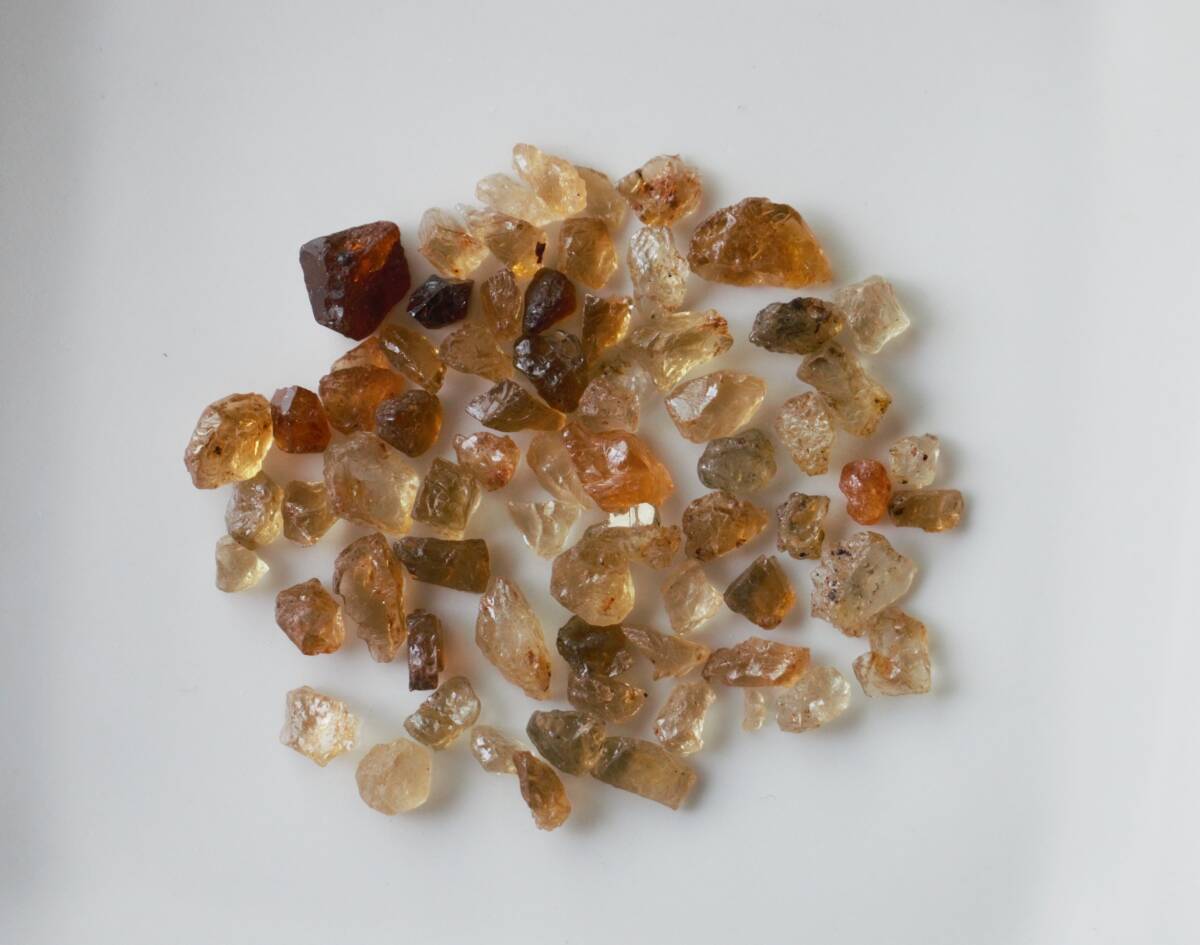 51ct 天然石 イエローブラウントルマリン 原石 セット売り拍卖