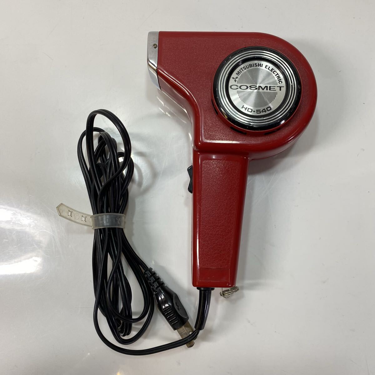 MITSUBISHI 三菱 ヘアドライヤー COSMET コスメット HD-540 赤色 レッド系 レトロ 家電 古雑貨 古道具 当時物 動作品拍卖