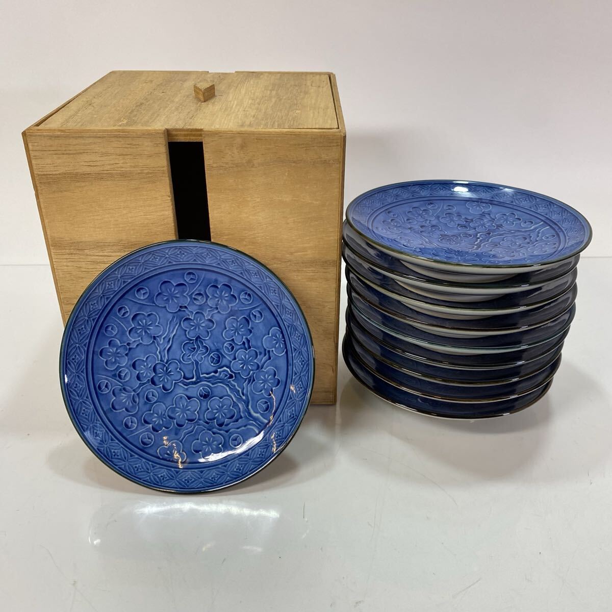 哲三郎窯作 陶磁器 小皿 十客揃 10枚組 セット 供箱 陶器 食器 取り皿 未使用拍卖
