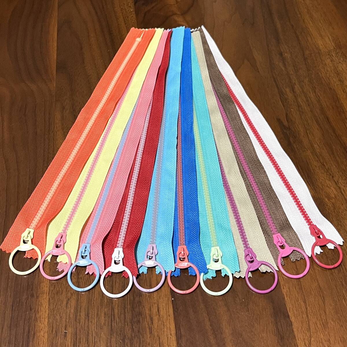 25cm 10色セット コンビカラー リングファスナー ハンドメイド バイカラー拍卖