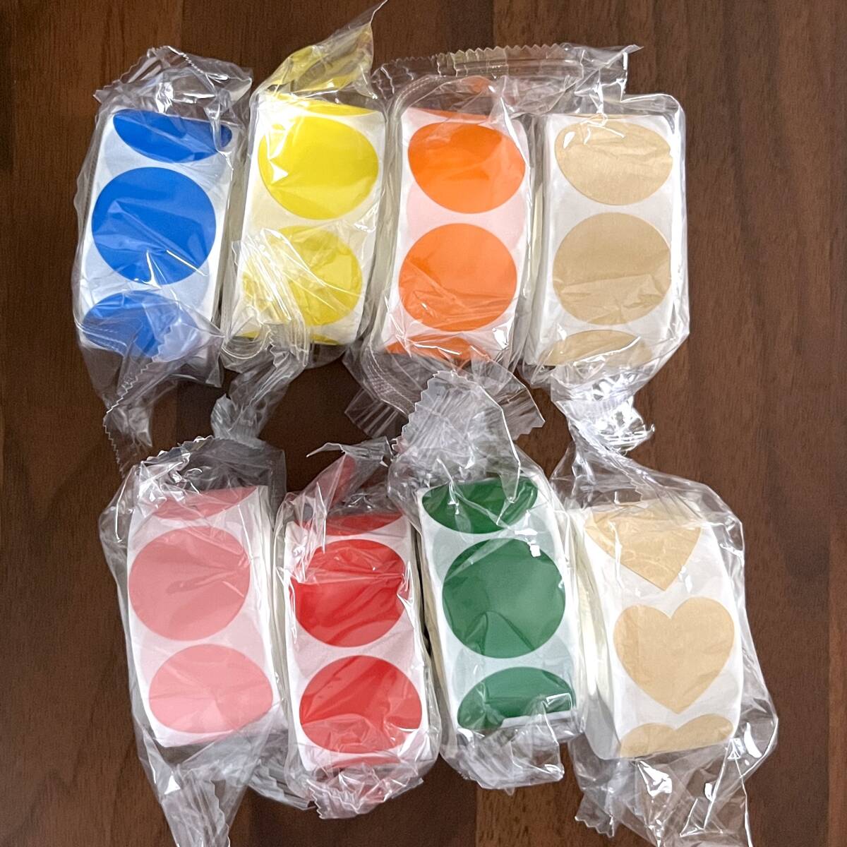 8巻セット カラー 丸 ロールシール ハート クラフト拍卖