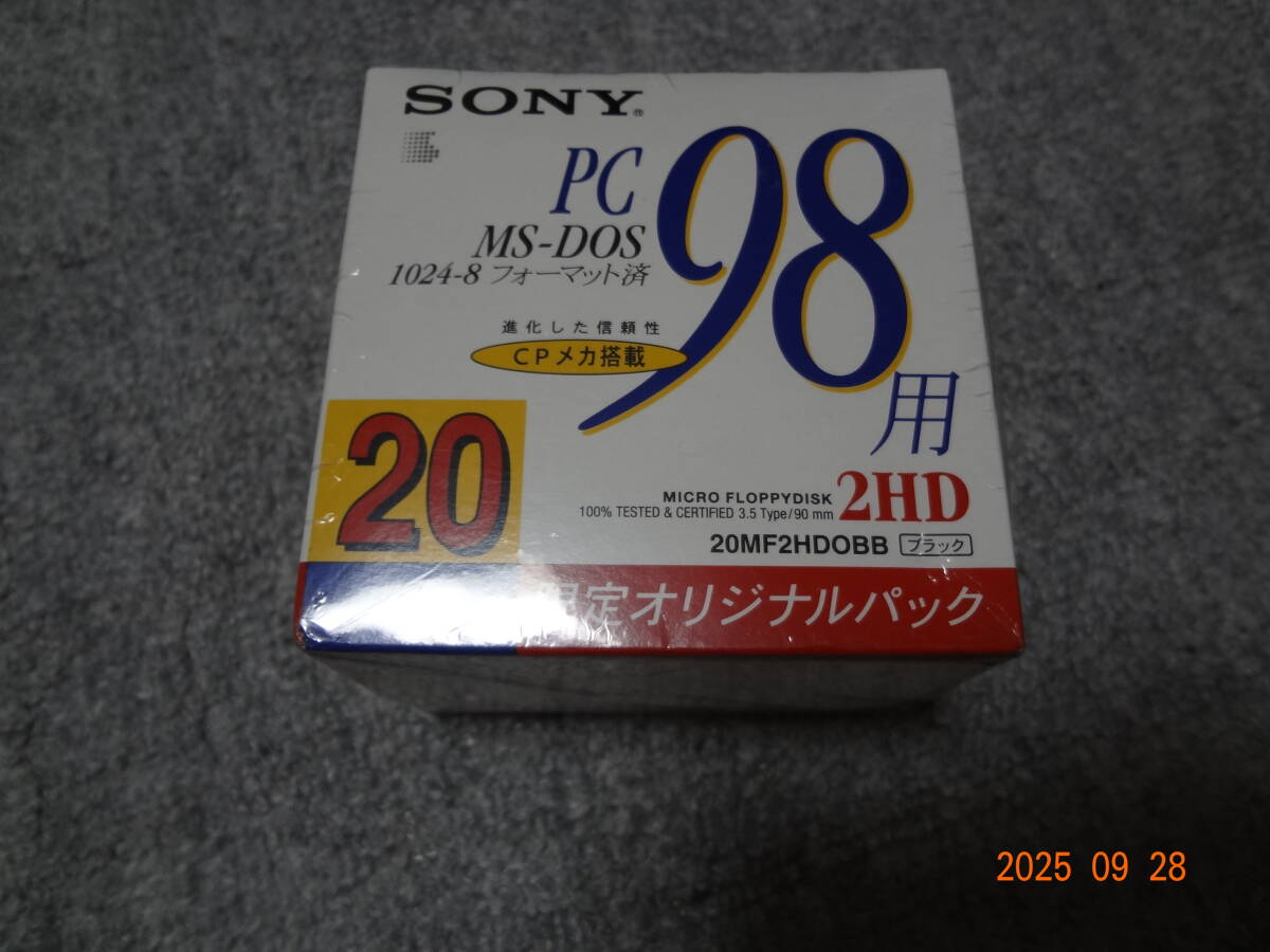 ソニー 3.5インチ 2HDフロッピーディスク MS-DOS PC98用 20枚パック 20MF2HDOBB 未使用拍卖