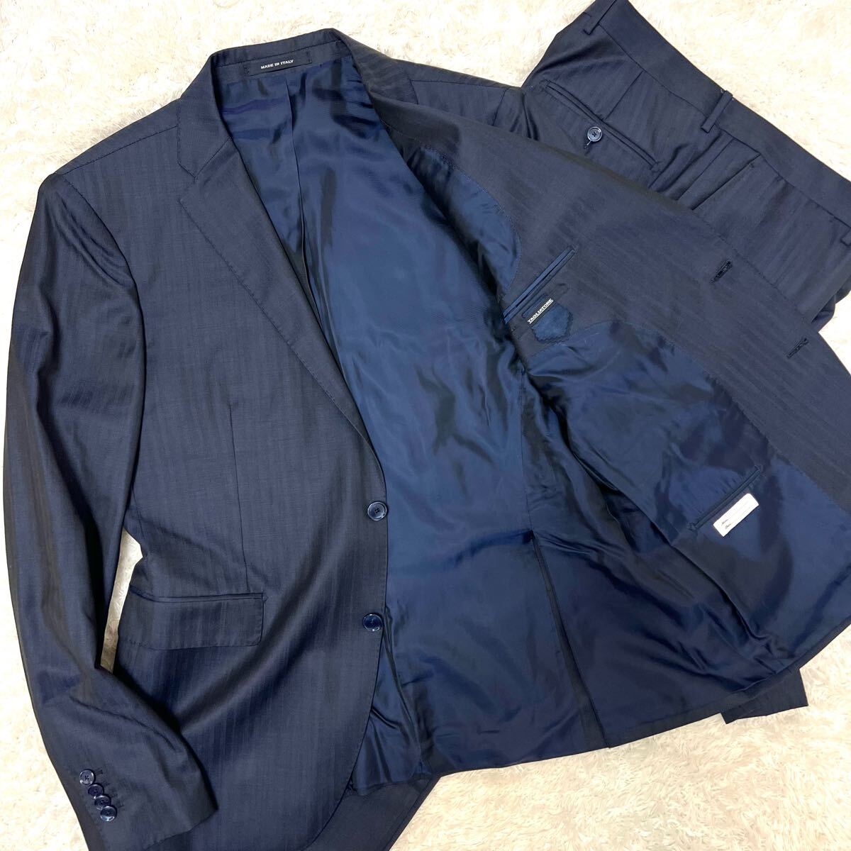 極美品 未使用に近い TAGLIATORE タリアトーレ 54サイズ スーツ セットアップ 2XL〜3XL ネイビー イタリア 伊 2B 大きいサイズ ジャケット拍卖
