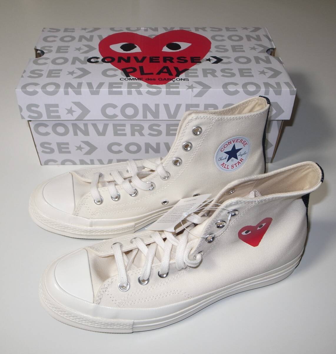 PLAY COMME des GARCONS CONVERSE HI cream 27cm ハイカット コムデギャルソン 拍卖