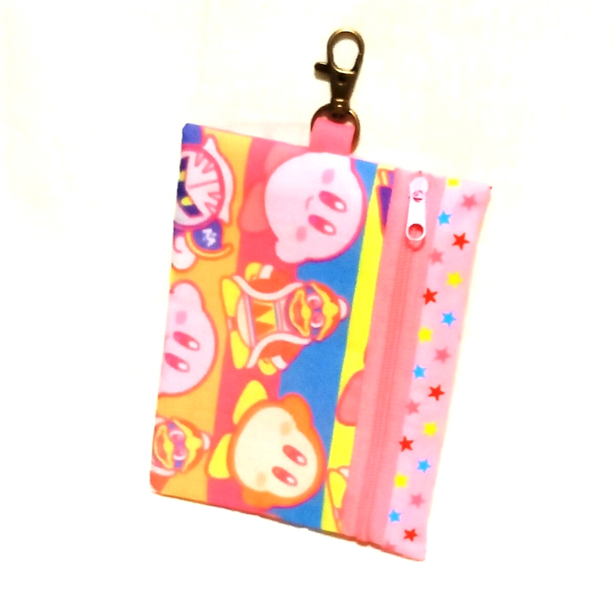 手作り☆ポケットティッシュ&ハンカチポーチ☆星のカービィ☆レア☆ネオンカラー拍卖