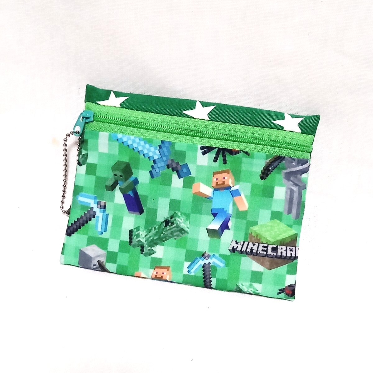 手作り☆ポケットティッシュ&ハンカチポーチ☆マインクラフト☆グリーン拍卖