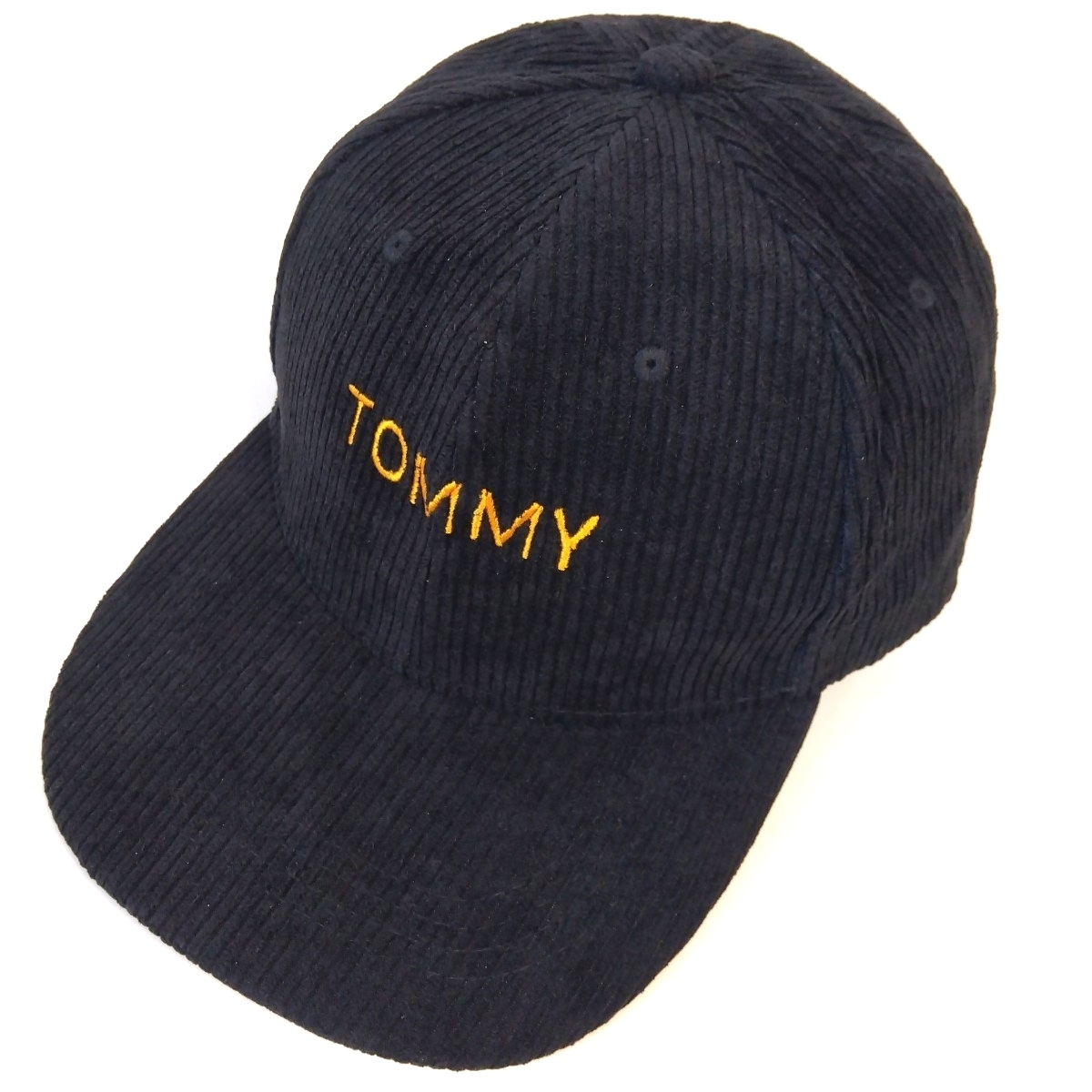新品 TOMMY 刺繍 コーデュロイ 野球帽 帽子 キャップ ブラック ユニセックス メンズ レディース アメカジ ストリート拍卖