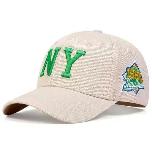 新品 NY 刺繍 キャップ 帽子 野球帽 ベージュ ユニセックス メンズ レディース アメカジ ストリート拍卖