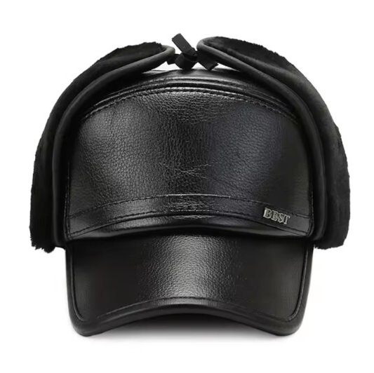 新品 BOSS 耳当て付き 裏起毛 PUレザー フェイクファー キャップ 帽子 レザーキャップ 暖かい 防寒 防風 冬 ユニセックス メンズレディース拍卖