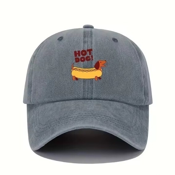 新品 ホットドッグ ダックスフンド 犬 キャップ 野球帽 帽子 コットンキャップ グレー メンズ レディース ユニセックス アウトドア拍卖