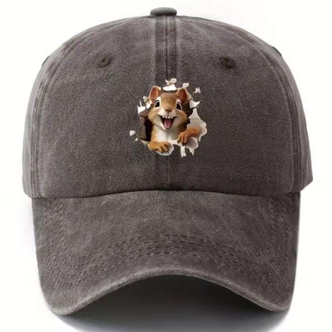新品 とびだす リス キャップ 野球帽 帽子 コットンキャップ ユニセックス メンズ レディース ストリート アメカジ拍卖