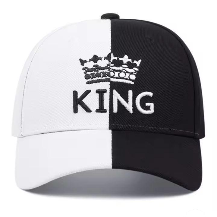 新品 KING キング クラウン 刺繍 キャップ 白 黒 ツートンキャップ バイカラー メンズ レディース ユニセックス アメカジ ストリート拍卖