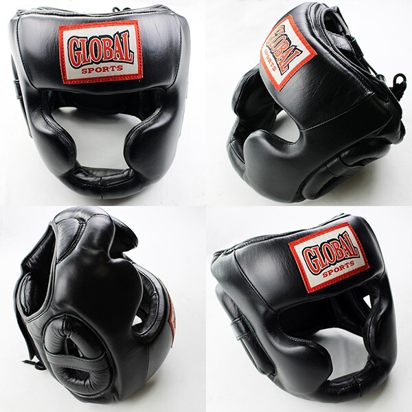 本革 ヘッドガード オープンフェイス ブラック キックボクシング ムエタイ 空手 格闘技 スパーリング 空手 トレーニング ヘッドギア 試合拍卖